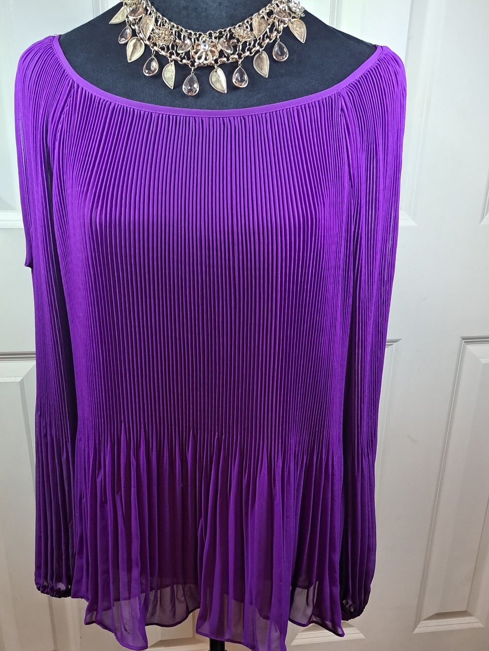 INC International Concepts Bright Purple Pleated Top